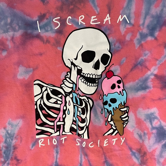 “I Scream” Skeleton Mens Streetwear T-Shirt by Riot Society - Picture 2 of 4